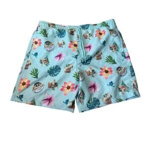 STAR WARS Swim trunks; Men's size Large; Baby Yoda tropical print, Mandalorian